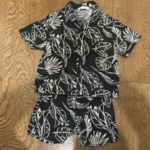 Zara matching boys linen set black and white 12-18m